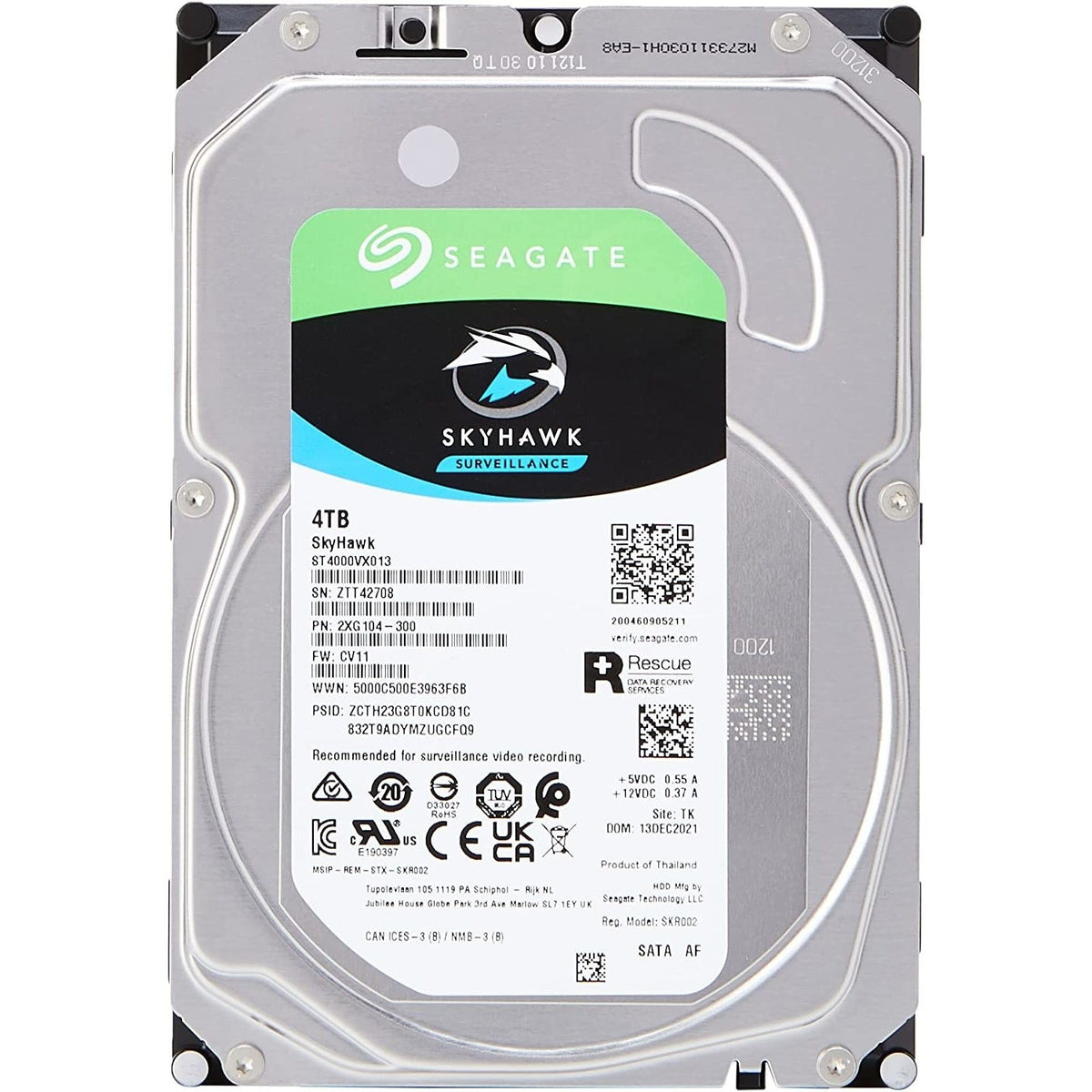 SEAGATE 4TB HDD SURVEILLANCE STORAGE SKYHAWK