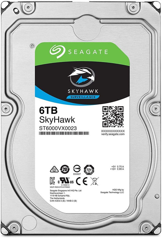 SEAGATE 6TB HDD SURVEILLANCE STORAGE SKYHAWK
