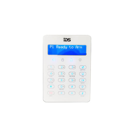 IDS XSERIES SOFT TOUCH WHITE LCD ALARM KEYPAD