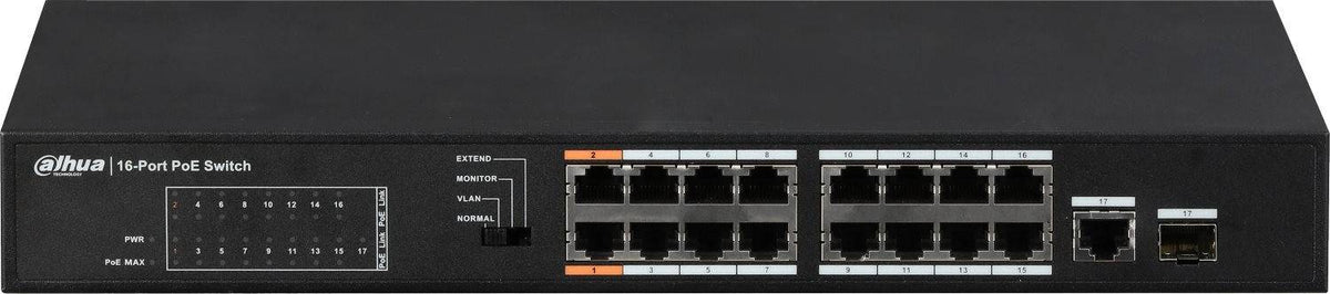 DAHUA 16 PORT POE SWITCH (PFS3117-16ET-135)